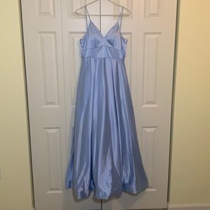 Sequin Hearts Long Baby Blue Dress; Size 3